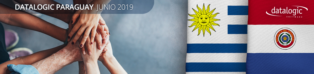 Banderas de Paraguay y Uruguay juntas - trabajo en equipo